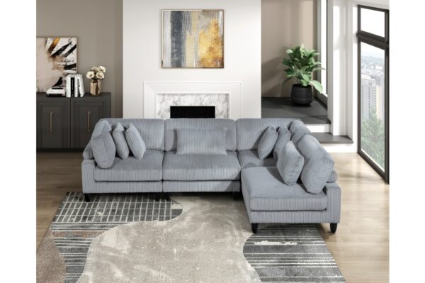 9688GY Seating-Robstown Collection 6-Piece Modular Sectional wi...