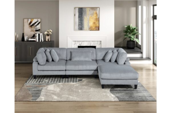 9688GY Seating-Robstown Collection 6-Piece Modular Sectional wi...