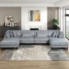 9688GY Seating-Robstown Collection 6-Piece Modular Sectional wi...