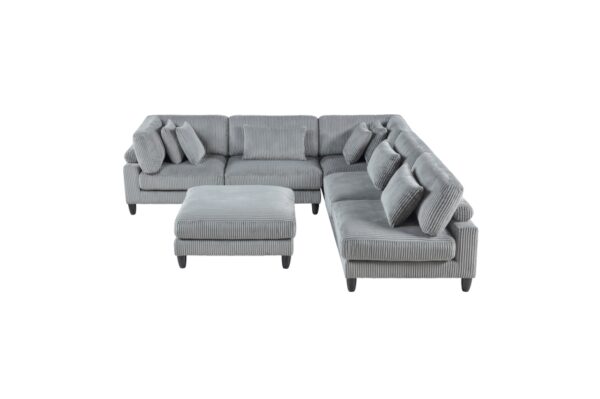 9688GY Seating-Robstown Collection 6-Piece Modular Sectional wi...