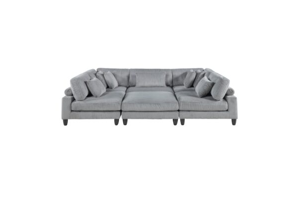 9688GY Seating-Robstown Collection 6-Piece Modular Sectional wi...