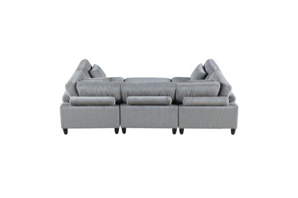 9688GY Seating-Robstown Collection 6-Piece Modular Sectional wi...