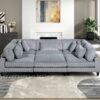 9688GY Seating-Robstown Collection 6-Piece Modular Sectional wi...