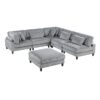 9688GY Seating-Robstown Collection 6-Piece Modular Sectional wi...