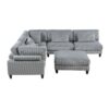 9688GY Seating-Robstown Collection 6-Piece Modular Sectional wi...