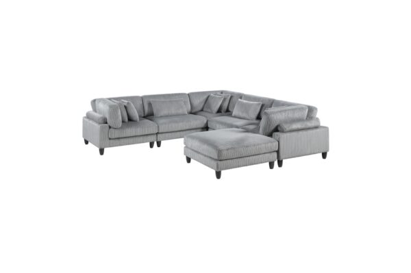 9688GY Seating-Robstown Collection 6-Piece Modular Sectional wi...