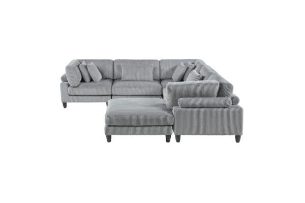 9688GY Seating-Robstown Collection 6-Piece Modular Sectional wi...