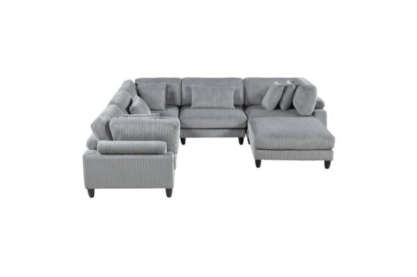 9688GY Seating-Robstown Collection 6-Piece Modular Sectional wi...