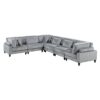 9688GY Seating-Robstown Collection 6-Piece Modular Sectional wi...