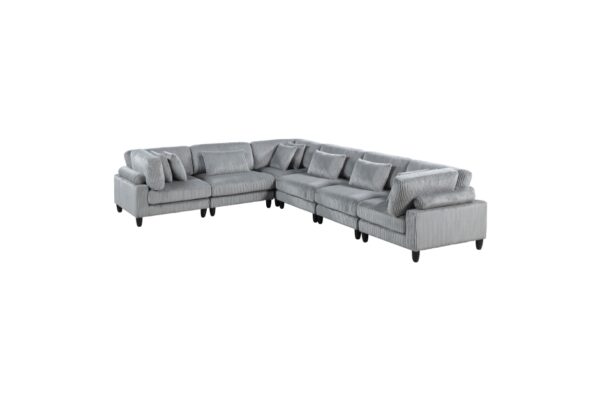 9688GY Seating-Robstown Collection 6-Piece Modular Sectional wi...