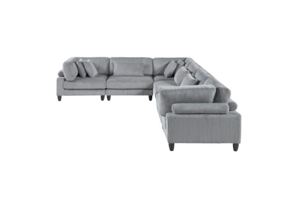 9688GY Seating-Robstown Collection 6-Piece Modular Sectional wi...