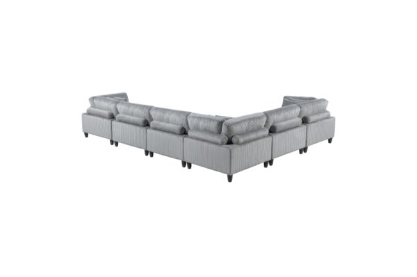 9688GY Seating-Robstown Collection 6-Piece Modular Sectional wi...