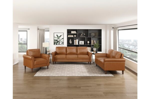 9690BRW Seating-Hector Collection 2pc Set: Sofa, Love