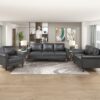9690DGY Seating-Hector Collection 2pc Set: Sofa, Love
