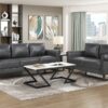 9690DGY Seating-Hector Collection 2pc Set: Sofa, Love