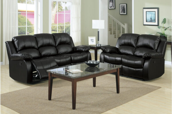9700BLK Seating-Cranley Collection 2pc Set: Sofa, Love