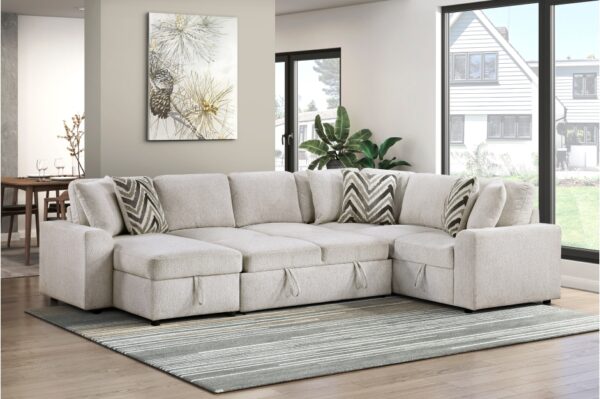 9702BE Seating-Myrtle Collection 3-Piece Sectional with Pull-...