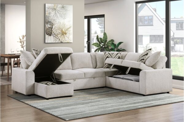 9702BE Seating-Myrtle Collection 3-Piece Sectional with Pull-...