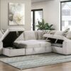 9702BE Seating-Myrtle Collection 3-Piece Sectional with Pull-...