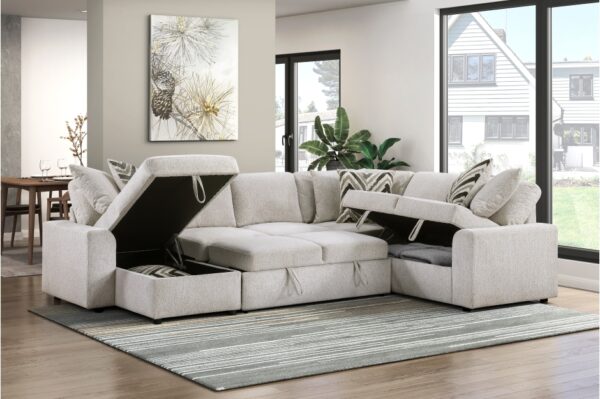 9702BE Seating-Myrtle Collection 3-Piece Sectional with Pull-...