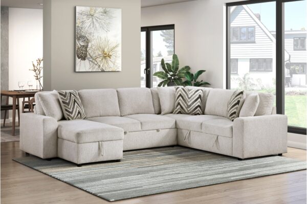 9702BE Seating-Myrtle Collection 3-Piece Sectional with Pull-...