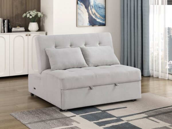 9707GRY Seating-Desmond Collection Convertible Armless 2-Seater...