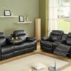 9724BLK Seating-Marille Collection 2pc Set: Sofa, Love