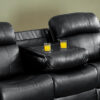 9724BLK Seating-Marille Collection 2pc Set: Sofa, Love