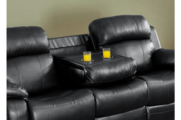9724BLK Seating-Marille Collection 2pc Set: Sofa, Love