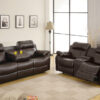 9724BRW Seating-Marille Collection 2pc Set: Sofa, Love