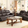 9724BRW Seating-Marille Collection 2pc Set: Sofa, Love