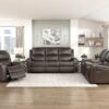 9735BRW Seating- Collection 2pc Set: Sofa, Love
