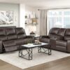 9735BRW Seating- Collection 2pc Set: Sofa, Love