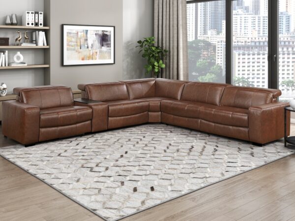 9790BRW Seating- Collection 6-Piece Modular Power Reclin...