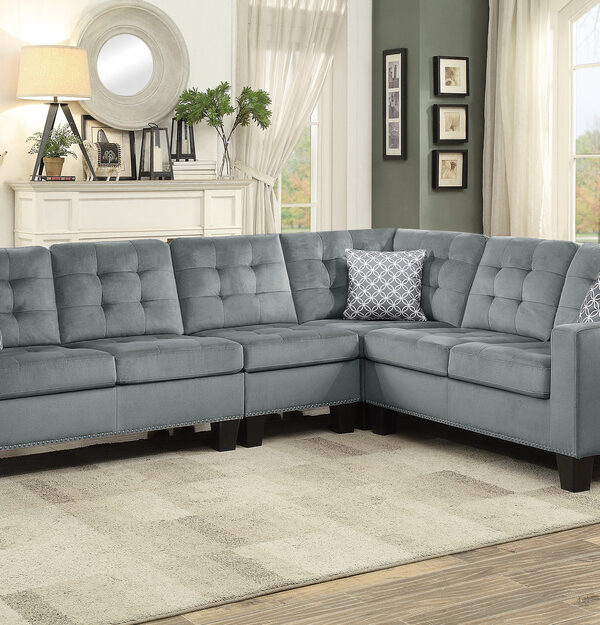 9957GY-SC Seating-Lantana Collection 2-Piece Reversible Sectional