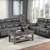 9989GY Seating-Madrona Hill Collection 2pc Set: Sofa, Love