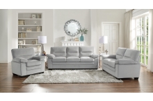 9328GY Seating-Keighly Collection 2pc Set: Sofa, Love