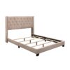 KING BED W/BEIGE FABRIC