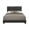 QUEEN BED W/DARK GREY FABRIC