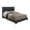 QUEEN BED W/DARK GREY FABRIC