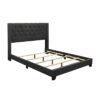 QUEEN BED W/DARK GREY FABRIC