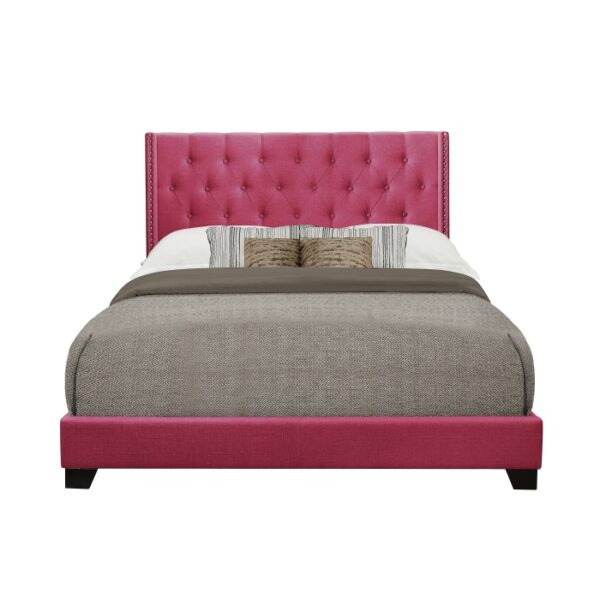 KING BED W/PINK FABRIC