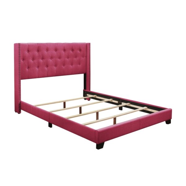 KING BED W/PINK FABRIC