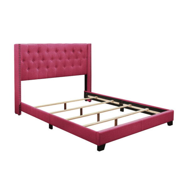 KING BED W/PINK FABRIC