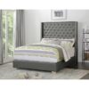 UPHL PU QUEEN BED, SILVER