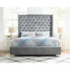 HE-SH228GRY-1  UPHL VELVET QN HB, GRAY