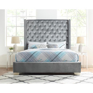 UPHL VELVET EK BED, GRAY