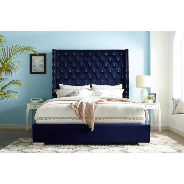 UPHL VELVET EK BED, BLUE