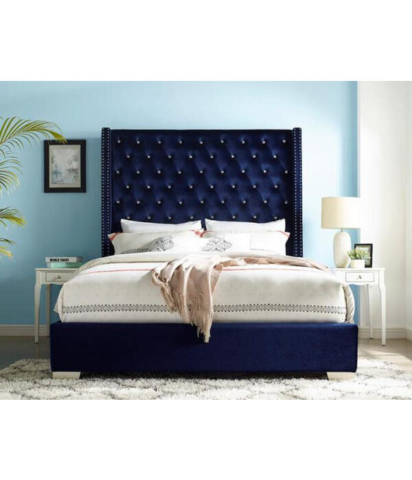 UPHL VELVET EK BED, BLUE
