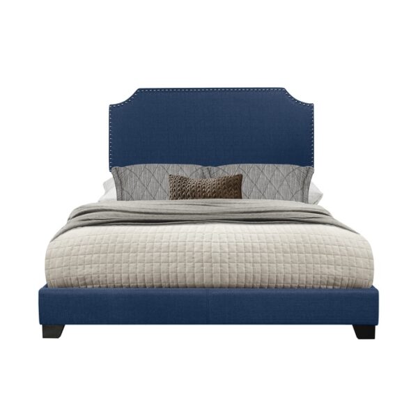 HE-SH235BLU-1  QUEEN BED W/BLUE FABRIC,3A